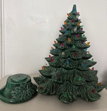 Vintage 2 Piece Large Ceramic Christmas Tree Mold 24” Please Read  picture