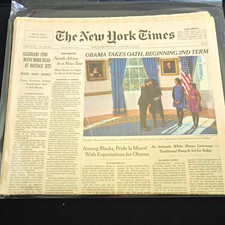 The New York Times Late Edition Monday January 21, 2013 - Obama Takes Oath picture