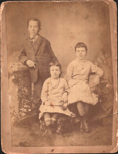 1880s THREE SIBLINGS antique 6.5