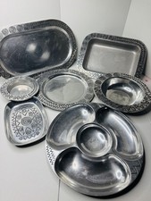 Wilton Armetale 8 Pc Serving Ware Set Platters Bowls Trays Southwest Heavy picture