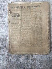 VERY RARE The Masonic Mirror And Mechanics intelligence 1826-1827 12 Newspapers picture