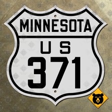Minnesota US Route 371 highway road sign 1926 Bemidji Baxter Little Falls 12x12 picture
