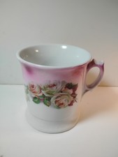 Antique Pink Lustre and Roses Porcelain Shaving Mug Bavaria Germany picture