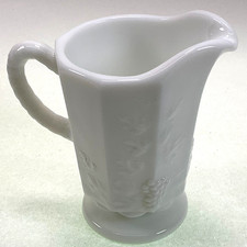 Westmoreland Paneled Grape Milk Glass Creamer Vintage 4 3/4