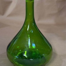 Vintage Green Glass Demijohn Bottle Long Neck Decorative Vase picture