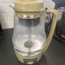 Vntg 1970’s Proctor Silex Green Glass Electric Percolator Coffee Pot 70702 WORKS picture