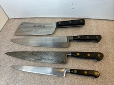 4 pcs Vintage Sabatier 2 Lions chefs cleaver carver / 1 Chef carbon steel picture