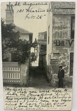 Vintage RPPC Postcard - St. Augustine Florida Treasury Street Narrow Alley 1905 picture