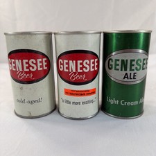 Vintage Genesee Beer Ale Cans Lot of 3 Light Cream Ale Pull Tab Rochester NY picture