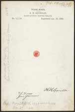 Photo:H H Reynolds Red Elephant Chewing Tobacco Trade Mark 1884 Ltd Patent picture