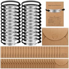 Bucherry 24 Pack Bible Verse Bracelet Religious Church Gift Black picture