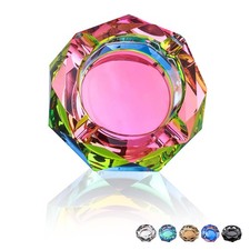 Crystal Glass Ashtray, Sparkly Cigar Cigarettes Ash Tray, Ashtrays for Smoker... picture