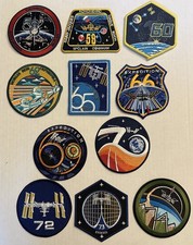 Collection of 11 authentic NASA ISS Mission Patches  International Space Station picture