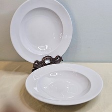 Pillivuyt Sancerre Deep Rimmed S Soup Pasta Bowls Set Of 2 White Porcelain 12