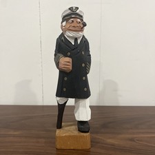 Vintage Hand Carved Wooden Sea Captain Sailor Figure Nautical Folk Art 10” READ picture