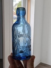 ***RARE*** A&DHC  Cobalt Blue HW Buffum Pittsburgh PA Squat Soda Blob Top Bottle picture