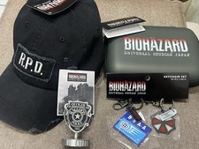 USJ Resident Evil Biohazard RPD Cap Case Keychain Badge 4pc Set Universal Japan⁠ picture