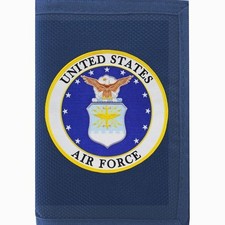 U.S. AIR FORCE Nylon Tri Fold Heavy Duty Wallet Embroidered Logo 5 Inserts NEW picture