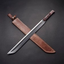 Custom Handmade Carbon Steel Blade Tanto  Short Sword | Hunting Sword Camping picture