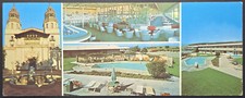 Vintage San Simeon Lodge California Postcard Hwy 1 Hearst Castle Pool Dining picture
