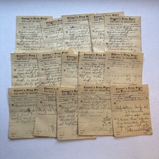 Lot Of 15 Antique 1920s Coover’s Drug Store York, PA Pharmacy Prescription Slips picture