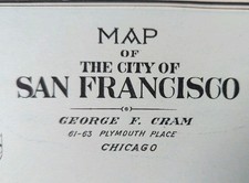 Vintage 1904 SAN FRANCISCO CA Map 22
