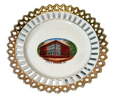 ANDERSON INDIANA IN Antique YMCA Painted Trinket SOUVENIR PLATE DISH picture
