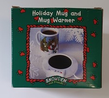 1998 Vintage Holiday Mug and Mug Warmer Plate SNOWDEN and Friends  picture
