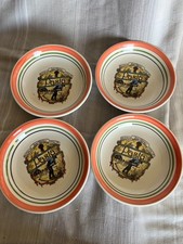 Vintage Bauscher Weiden Bavaria Germany Pasta Man Bowls Set of 4 Orange Green picture