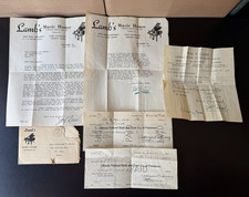VTG 1936-38 Ephemera Letter, Invoice, Checks for Steinway Grand Piano Purchase picture