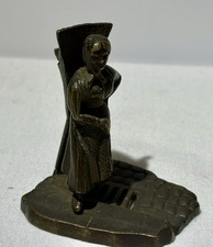 Miniature 19th Century Peasant Lady Bronze Miniature -  Farm Worker - French ? picture