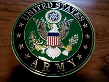 U.S ARMY AUTOMOBILE GRILL BADGE ALL WEATHER EMBLEM AUTO HOME MEDALLION  picture