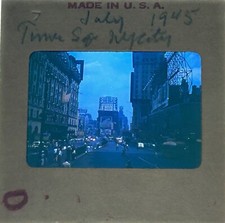 1945 Original TIMES SQUARE, NY 35mm Film Slide - Kodachrome Red Border picture