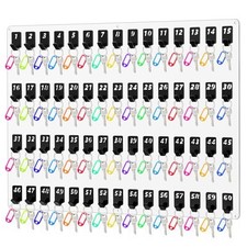Beeveer Acrylic Key Holder Board with 60 Hooks, Wall Mount Organizer, Clear picture