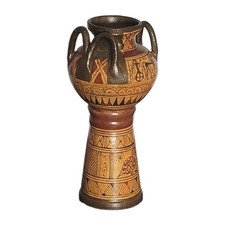 Hand-painted museum replica of an Ancient Greek Geometric vase style 4.75