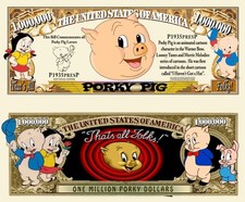 100 Pack Porky Pig Dollar Bill Looney Tunes That's All Folks Collectible Money picture