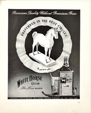 White Horse Cellar De Luxe Scotch 8 Years Old Vtg Magazine Print Ad picture