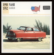 1950 - 1952 Nash Rambler  Classic Cars Card picture