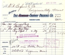 1891 Omaha Billhead: N.S.R. Buford to Armour-Cudahy Packing picture
