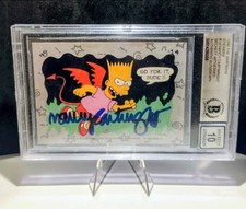 Topps 1990 Simpsons Stickers Set  #14 Evil Bart Non-Sport Card Autograph  picture