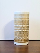 Vintage Baumann for Rosenthal Studio Gilded Porcelain Op-Art Cylindrical Vase 7