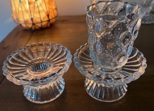 Vtg  1990s PartyLite Quilted Crystal Votive Candle Holders 1 Votive Hold Missing picture