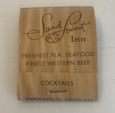 Vintage Sand Point Inn Matchbook Matches Full Unstruck Souvenir Restaurant Ad picture
