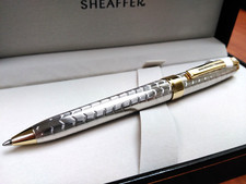 Sheaffer Prelude Signature Silver Plate Snakeskin Engraved Ballpoint Pen picture