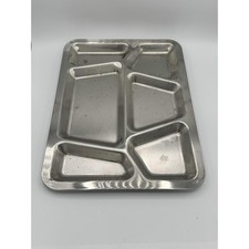 VINTAGE CARROLLTON MFG CO USN STAINLESS STEEL MILITARY MESS HALL TRAY picture