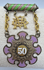 Vintage 1943 Odd Fellows IOOF Daughters of Rebekah 50 Year Medal - STERLING picture