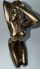 2010 Veronese Design Cold Cast Bronze Nude Female Kneeling Hands in Hair Statue picture