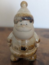 Christmas Glazed Speckled Earthenware Style Pottery 4.5” Santa Claus Figurine  picture