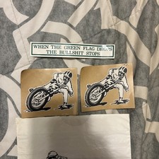 vtg 1980s 1990s Motocross stickers - 3 original Unpeeled Stickers and Suzuki bag picture