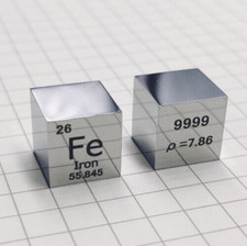 Iron Ferrum Metal Cube Fe ≥ 99.99% Element Collection 10 mm/1 inch/2.54cm Length picture